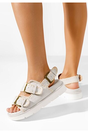 B T Shoes Velcidia grey thick-soled sandals