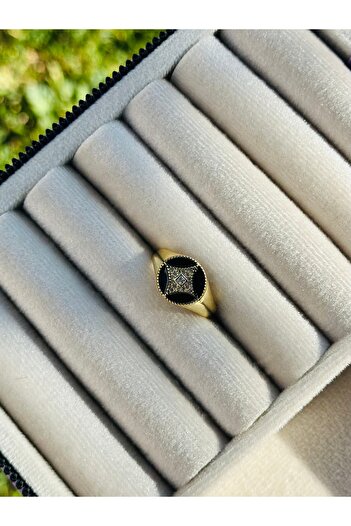 Rüya Black Enamel Adjustable Ring