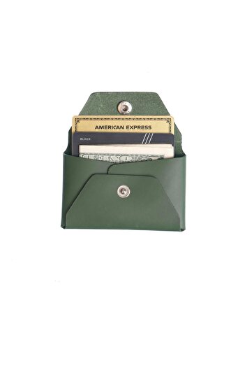WATCHOFROYAL Green Genuine Leather Wallet Card Holder Securevault