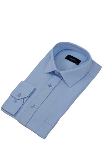 ADVANTE Men's Classic Single Pocket Long Sleeve Shirt Bgl-St04338