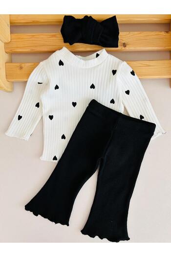 eymwes Baby Girl and Child Bandana Heart Flared Leggings Set