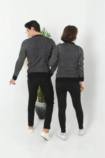 soonaksesuar    Men's Crew Neck Wool Knitted Sweater - Black