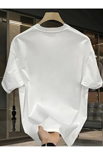 Massgai Μπλουζάκι Unisex Half Moon Astronaut με στάμπα Oversize 100% βαμβάκι