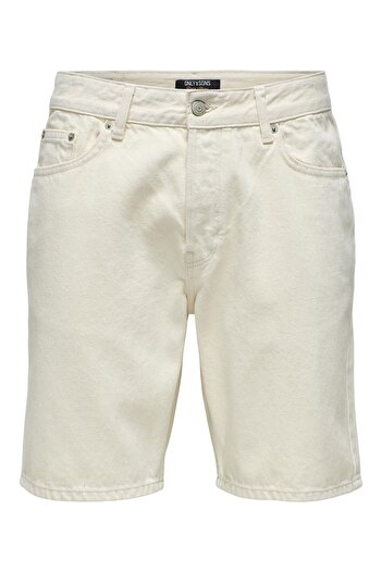 Only & Sons Jeans-Shorts ONSEDGE Mittlere Taille Gerade geschnitten Shorts
