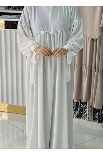 Fashion journey hajj umrah φόρεμα με μισό φερμουάρ με μανίκια