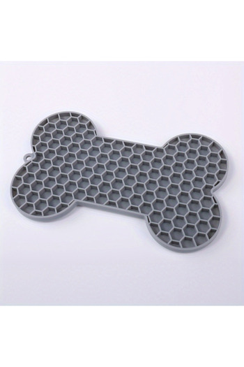 Choice Grey 1PC Dog Slow Food Pad Bone Silicone Pet Licking Pad