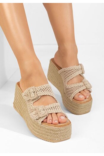 B T Shoes Platform slippers Mirta beige