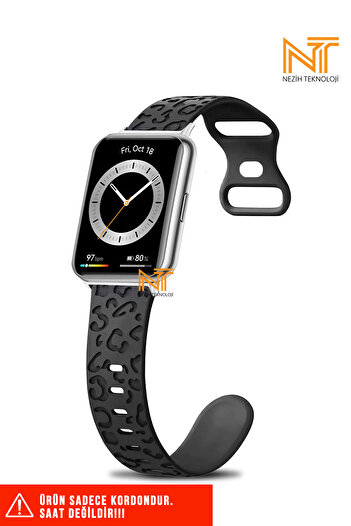 Nezih Case Huawei Watch Fit 2 Compatible A+ Quality Leopard Pattern Silicone Cord
