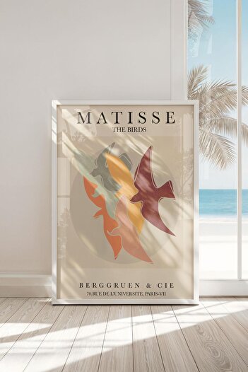 Buka Shops Çerçeveli Matisse "Uçan Kuşlar" Premium Tablo: Minimalist ve Özgür Ruh Sanatı