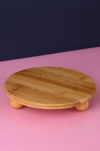 Woodcept Bamboo Ball Feet - Round Cake, Cake Presentation and Serving Stand, Riser 30cm Organizer
