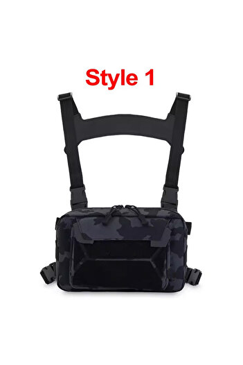 Choice Other Style 1 Black Camo Tactical Chest Vest Bag Backpack Front Rig Pouch Outdoor Camping Cycling H