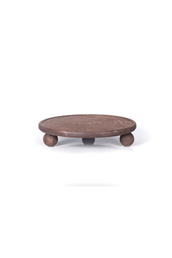 Rabo Craft Large Size 29 cm Wooden Presentation Stand with Footed Presentation Stand Wooden Walnut Color
