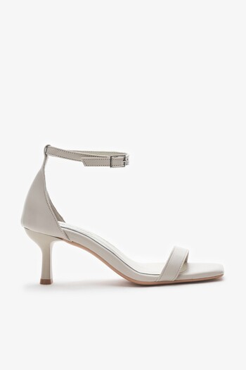 Louis Cardy Delya Beige Genuine Leather Women's Heeled Shoes