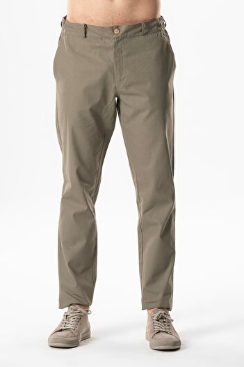 Eliş Şile Bezi Ανδρικό παντελόνι Gabardine Khaki Hk