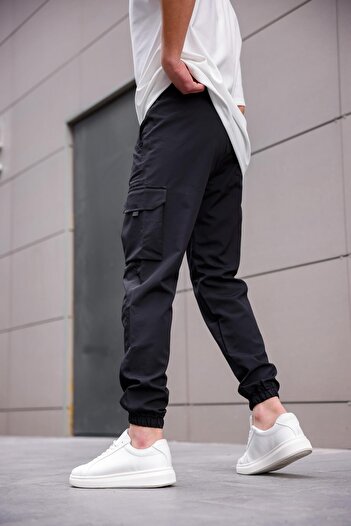 Pobudo Parachute Fabric Black Color Men's Trousers