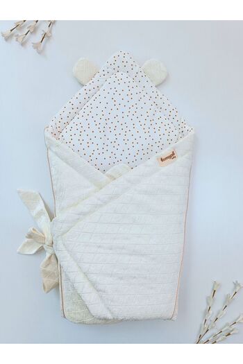 Tomuycuk Ecru Natural Organic Baby Blanket - Girl, Boy, Sleep and Hospital Newborn Seasonal