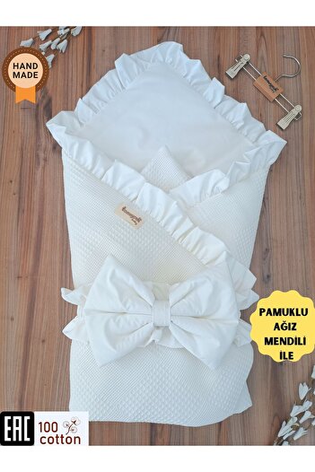 Tomuycuk Pique Baby Blanket - 100% Cotton, Removable Inner Fiber, Newborn Hospital Exit