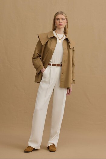 Fahhar Trench Coat Camel with Mobile Collar