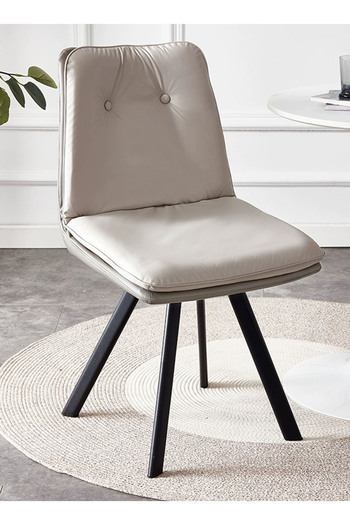 EqiEch Comfortable Dining Chair with 2-Tier Backrest and Metal Legs for Kitchen, Office, Living Room