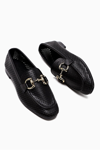 Limoya Gazali Black Buckle Women's Ballerinas