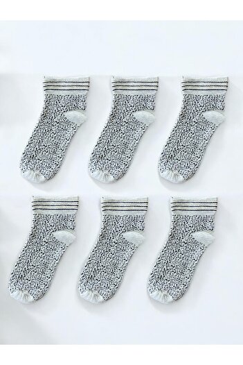 Line Smart 6 Pack Women's Gray Glitter Half Booties Socks