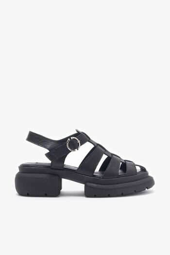 Louis Cardy Leona Black Genuine Leather Women's Sandals