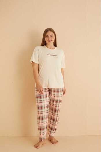 MEBA Women's Yellow Positivity Lycra Milan Oversize Sleeve Pajama Set R1545