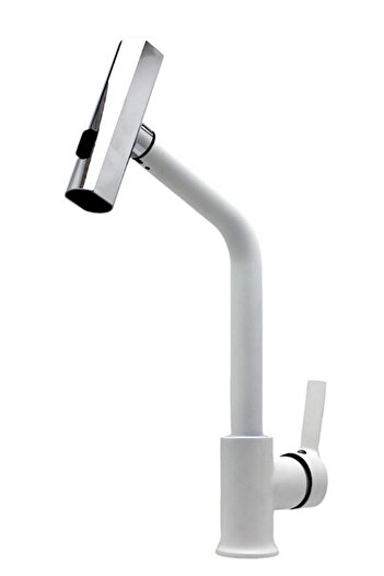 Class Armatür White Kitchen Sink Faucet with 3-Function Water Flow Head
