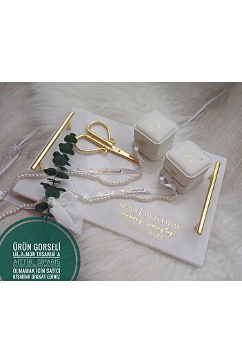 LilAmor Concept Hediyelik Gercek mermer soz nişan tepsisi
