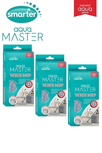 SMARTER Aqua Master 3 Pieces Spare Mop Clean & Dirty Water Separation Feature Automatic Cleaning Set Mop
