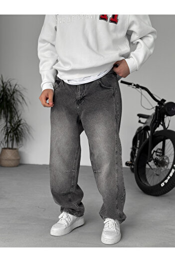 BYBASICMAN Antrasit Dikiş Detaylı Baggy Pantolon KE-715/693/708