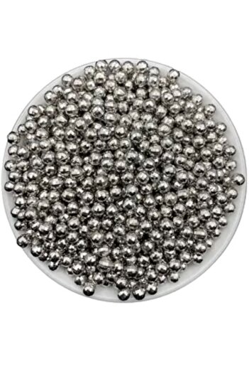 PASAMİA 6 Mm Silver Colored Pearl Without Hole - 25 gr (175-180 Pieces)