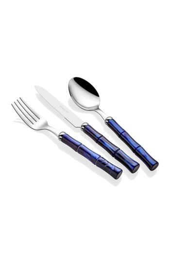 RİVADOSSİ SANDRO 24 Piece Blue Bamboo Spoon Set