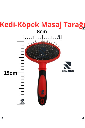Romingo Cat Dog Massage Comb Red