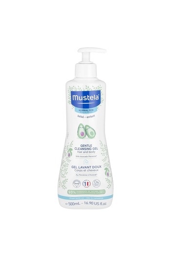 Mustela جل تنظيف مهدئ بالأفوكادو للشعر والجسم، 16.9 أونصة سائلة (500 مل)