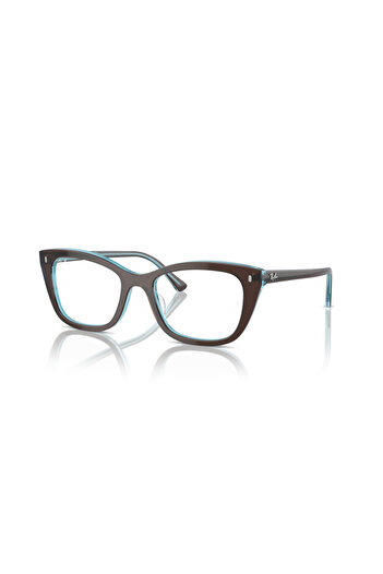 Ray-Ban Ray Ban Vista Woman Square Eyeglasses- Rb 5433 - Lense Size:52mm - Brown On Transparent Blu