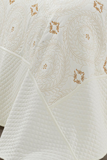 eco concept Double Quilted Embroidered Bedspread - Daily Use, Dowry Design