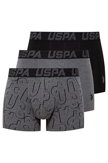 U.S. Polo Assn. Πόλο Ασν. Ανδρικό Μαύρο - Anthracite - Μπόξερ με στάμπα 3 τεμαχίων - Πολλαπλά χρώματα - ILC2.80D49G6J