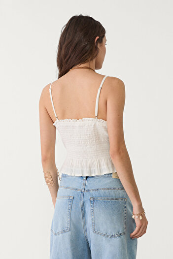 Stradivarius Fırfırlı streç top