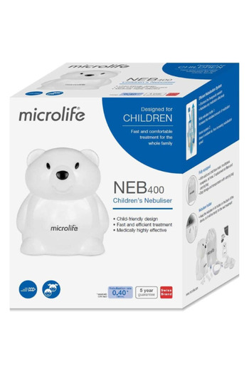 Microlife NEB400 Compressor Inhaler Bear for Children and Adults Inhaler Nebuliser Aerosol Therapy Inhalation