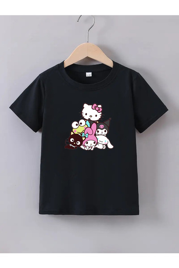 makiteks Unisex Βαμβακερό χτενισμένο Παιδικό μπλουζάκι με στάμπα Κατάλληλο για ηλικίες 5-14
