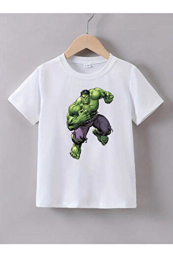 makiteks Unisex Παιδικό Tshirt Ποιότητας Βαμβακερό εμπριμέ μοτίβο Hulk 5-14 ετών