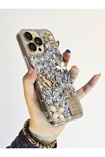 OSG iPhone 16 Pro Max Compatible Ultra Luxury Colorful Drop Stone Protective Structure Special Design Phone Case
