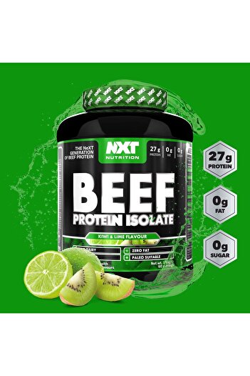 NXT Nutrition بروتين لحم بقري معزول، كيوي وليمون، 60 حصة، 1.8 كجم، خالٍ من منتجات الألبان والسكر