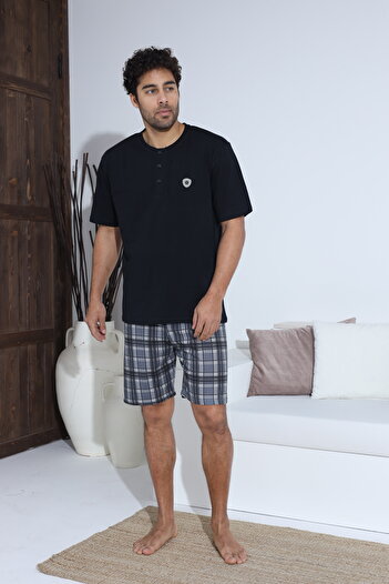 CALİA Men's Short Sleeve Shorts Men's Pajama Set New Season