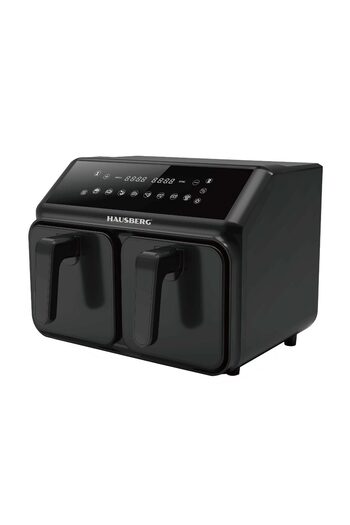 Hausberg Double hot air fryer HB-2375, 2200-2400W, 8 liters, Timer, 8 cooking programs, 200C, Black