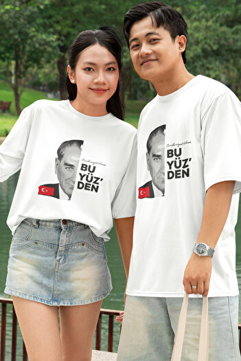 SUNFREE Atatürk Republic Printed Oversize Double Combination Tshirt