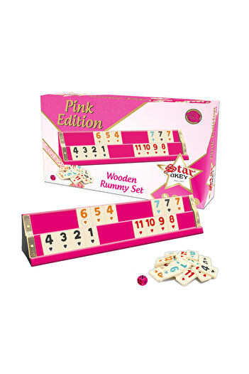 Alpsan Lotus Star Pink Okey Team Rummy Set (Pink Okey Team)