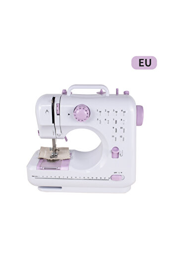 Choice EU Plug Portable Mini Electric Sewing Machine for Beginners 12 Stitches Foot Pedal Night Light Speed