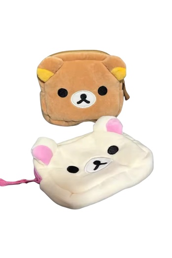 Choice 1 set New Rilakkuma Cute Makeup Organizer Storage Bag Cartoon Bear Plush Multi Case Kawaii Cosmetic
